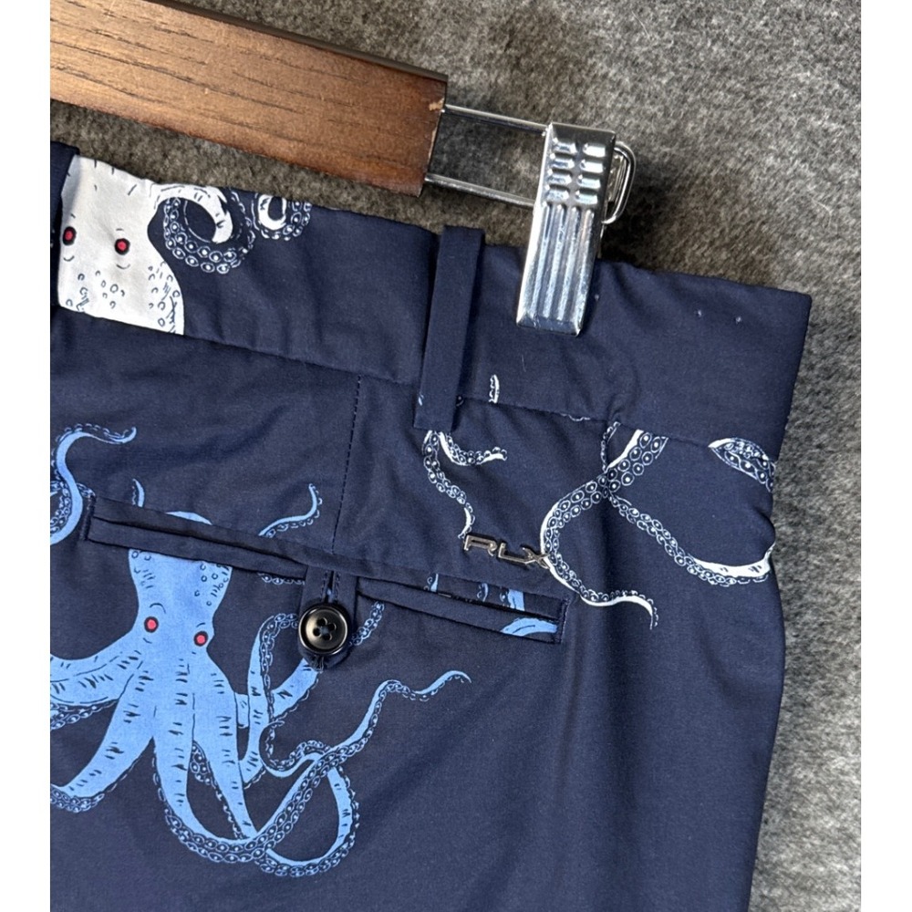 RLX X Billy Horschel Ralph Lauren Mens Size 36‎ Navy Octopus Print Golf Shorts - Picture 11 of 13